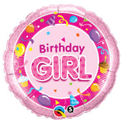 Qualatex 18 inch BIRTHDAY GIRL - PINK Foil Balloon