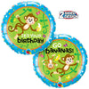 Qualatex 18 inch BIRTHDAY MONKEYS-GO BANANAS Foil Balloon