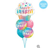 Qualatex 18 inch Birthday Ombre Dots & Sprinkles Foil Balloon 23954-Q-U