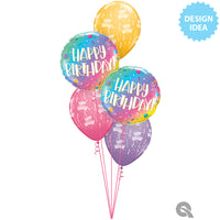 Qualatex 18 inch Birthday Ombre Dots & Sprinkles Foil Balloon 23954-Q-U