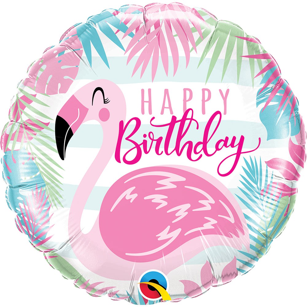 Qualatex 18 inch BIRTHDAY PINK FLAMINGO Foil Balloon 57272-Q-U