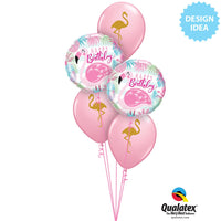 Qualatex 18 inch BIRTHDAY PINK FLAMINGO Foil Balloon 57272-Q-U