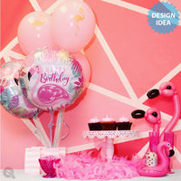 Qualatex 18 inch BIRTHDAY PINK FLAMINGO Foil Balloon 57272-Q-U