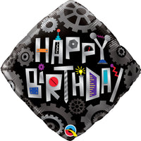 Qualatex 18 inch BIRTHDAY ROBOT COGWHEELS Foil Balloon 16443-Q-P