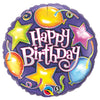 Qualatex 18 inch BIRTHDAY STARS & BALLOONS Foil Balloon 91286-Q-U