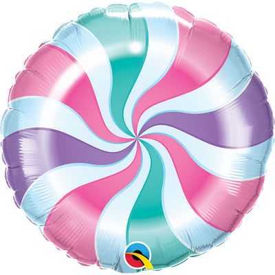 Qualatex 18 inch CANDY PASTEL SWIRL Foil Balloon 19848-Q-U