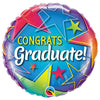 Qualatex 18 inch CONGRATS GRADUATE! STARS Foil Balloon 20925-Q-P