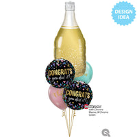 Qualatex 18 inch CONGRATS YOU DID IT METALLIC Foil Balloon 17449-Q-U