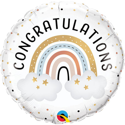 Qualatex 18 inch CONGRATULATIONS BOHO RAINBOW Foil Balloon 25758-Q-U