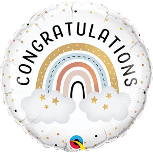 Qualatex 18 inch CONGRATULATIONS BOHO RAINBOW Foil Balloon 25758-Q-U