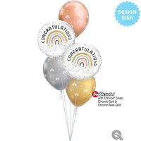 Qualatex 18 inch CONGRATULATIONS BOHO RAINBOW Foil Balloon