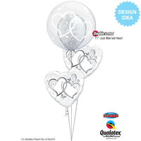 Qualatex 18 inch ENTWINED HEARTS - SILVER Foil Balloon