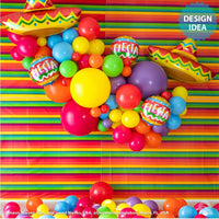 Qualatex 18 inch FIESTA RAINBOW STRIPES Foil Balloon 10223-Q-U