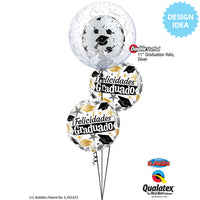 Qualatex 18 inch GRADUADO BLACK & GOLD Foil Balloon 55846-Q-U