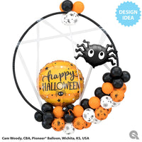 Qualatex 18 inch HALLOWEEN SPIDER & STARS Foil Balloon 19713-Q-U