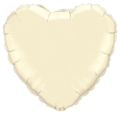 Qualatex 18 inch HEART - PEARL IVORY Foil Balloon 99347-Q