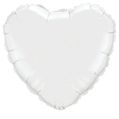 Qualatex 18 inch HEART - WHITE Foil Balloon 23762-Q