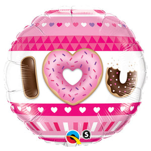 Qualatex 18 inch I (HEART) U DONUTS Foil Balloon 21828-Q-U