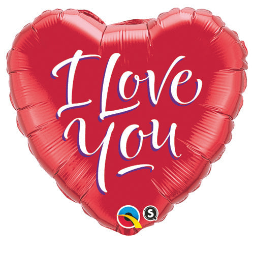 Qualatex 18 inch I LOVE YOU SCRIPT MODERN Foil Balloon