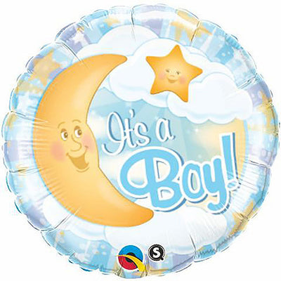 Qualatex 18 inch IT'S A BOY CELESTIAL BLUE Foil Balloon 28830-Q-P