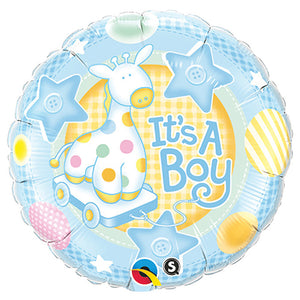 Qualatex 18 inch IT'S A BOY SOFT GIRAFFE Foil Balloon 91298-Q-U