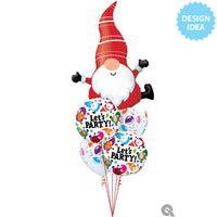 Qualatex 18 inch LET'S PARTY GNOME Foil Balloon 23160-Q-U