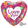 Qualatex 18 inch LOVE YOU VIBRANT HEARTS Foil Balloon 40118-Q-P