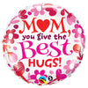 Qualatex 18 inch MOM-BEST HUGS! Foil Balloon 24068-Q-P