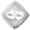 Qualatex 18 inch MR. & MRS. ENTWINED HEARTS Foil Balloon