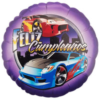 Qualatex 18 inch RACING FELIZ CUMPLEANOS Foil Balloon 23248-Q-U