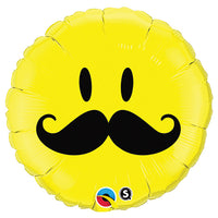 Qualatex 18 inch SMILE FACE MUSTACHE Foil Balloon 60051-Q-U