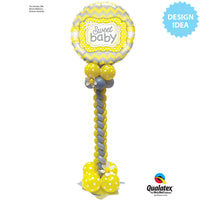 Qualatex 18 inch SWEET BABY YELLOW PATTERNS Foil Balloon 25856-Q-P