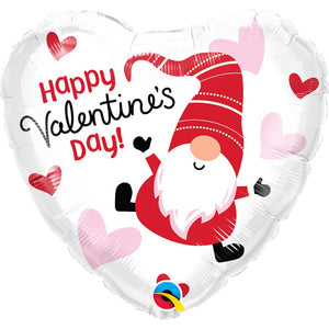 Qualatex 18 inch VALENTINE'S DAY GNOME Foil Balloon 21501-Q-U