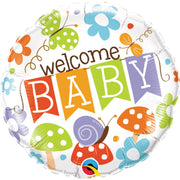 Qualatex 18 inch WELCOME BABY BANNER GARDEN Foil Balloon 25210-Q-P