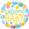 Qualatex 18 inch WELCOME BABY DOTS Foil Balloon 55389-Q-U