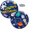 Qualatex 22 inch BUBBLE - BIRTHDAY OUTER SPACE Bubble Balloon 13079-Q