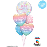 Qualatex 22 inch BUBBLE - MOTHER'S DAY FLORAL PASTEL Bubble Balloon 98325-Q