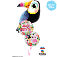 Qualatex 22 inch BUBBLE - TROPICAL BIRTHDAY PARTY Bubble Balloon 87740-Q