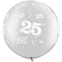 Qualatex 30 inch 25-A-ROUND - SILVER Latex Balloons 29237-Q