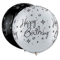 Qualatex 30 inch BIRTHDAY SPARKLES & SWIRLS-A-ROUND Latex Balloons 53476-Q