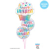 Qualatex 31 inch Birthday Ombre Cupcake Foil Balloon 24016-Q-P