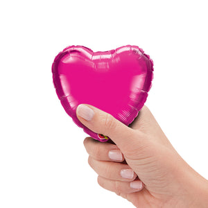 Qualatex 4 inch MINI HEART - MAGENTA (AIR-FILL ONLY) Foil Balloon 99339-Q-U