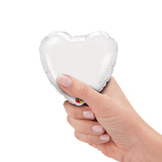 Qualatex 4 inch MINI HEART - WHITE (AIR-FILL ONLY) Foil Balloon 22846-Q-U