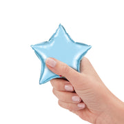 Qualatex 4 inch MINI STAR - PEARL LIGHT BLUE (AIR-FILL ONLY) Foil Balloon 54565-Q-U