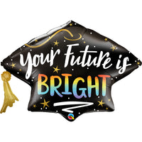 Qualatex 41 inch YOUR FUTURE IS BRIGHT GRAD CAP Foil Balloon 21568-Q-P