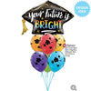 Qualatex 41 inch YOUR FUTURE IS BRIGHT GRAD CAP Foil Balloon 21568-Q-P