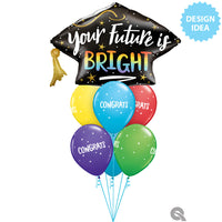 Qualatex 41 inch YOUR FUTURE IS BRIGHT GRAD CAP Foil Balloon 21568-Q-P