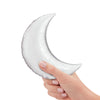 Qualatex 9 inch CRESCENT MOON - SILVER (AIR-FILL ONLY) Foil Balloon 42123-Q-U