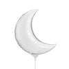 Qualatex 9 inch CRESCENT MOON - SILVER (AIR-FILL ONLY) Foil Balloon 42123-Q-U