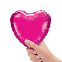 Qualatex 9 inch HEART - MAGENTA (AIR-FILL ONLY) Foil Balloon 99342-Q-U